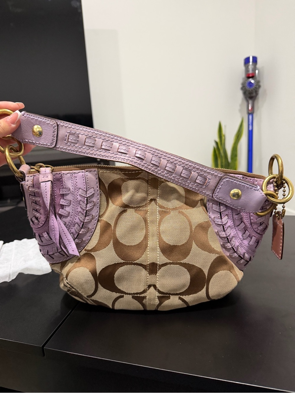 vintage Coach signature monogram canvas hobo bag - Picture 2 of 5